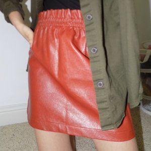 Gianni Bini Faux Leather Paperbag Mini Skirt